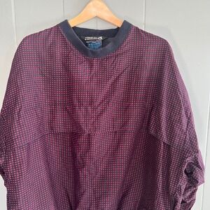 Vintage Sunderland‎ of Scotland Golf Windbreaker Pullover Burgundy Check XL